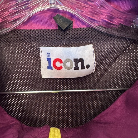 Icon. Tiger SET 2XL Colorblock 90s Style Track Jacket & Shorts Purple Yellow Red - Picture 5 of 13